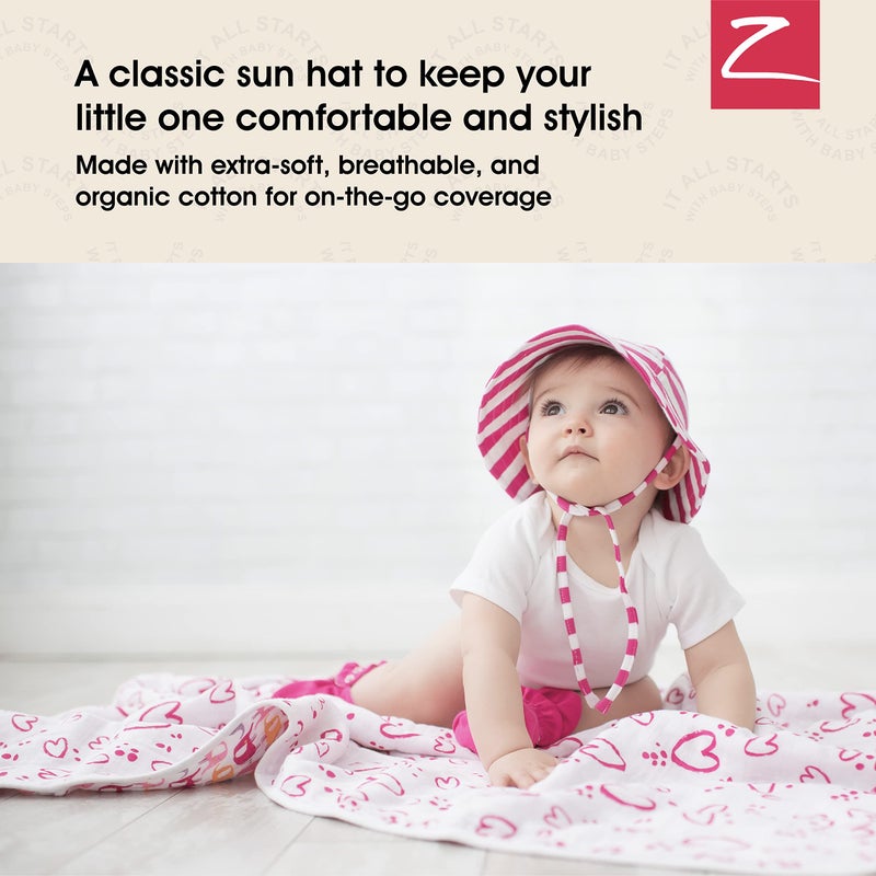 Zutano Unisex Baby Pastel Solid Sun Hat, Classic White, 24 Months - Image 2